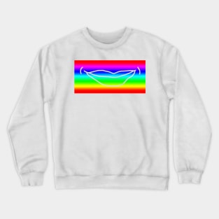 Rainbow Stripes Minimal Mouth Crewneck Sweatshirt